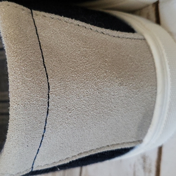 Muk Luks Kyle navy blue slip on sneakers with plaid accents NWOT - Picture 7 of 12